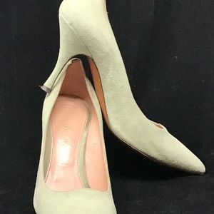 PALTER DeLISO Women Pumps Green Suede Pointed Toe
